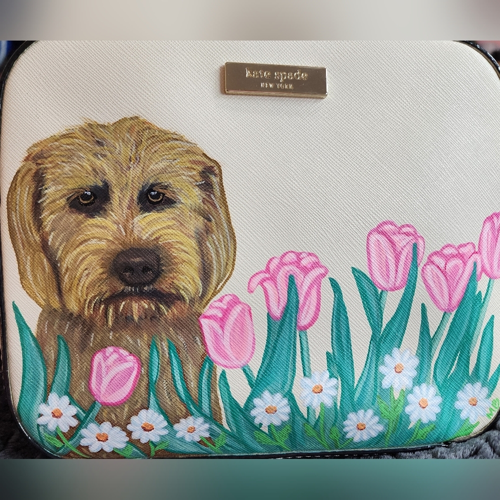 SOLD CUSTOMIZED-Kate Spade Floral Dog Canvas Bag